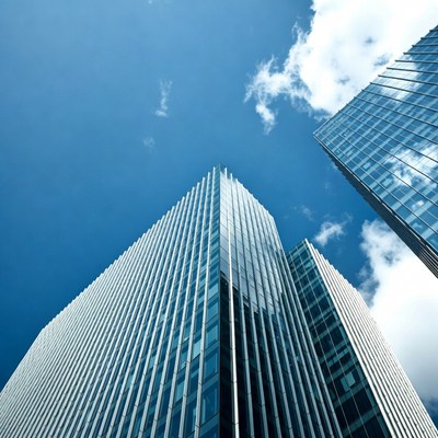 Modern Skyscrapers Against Blue Sky