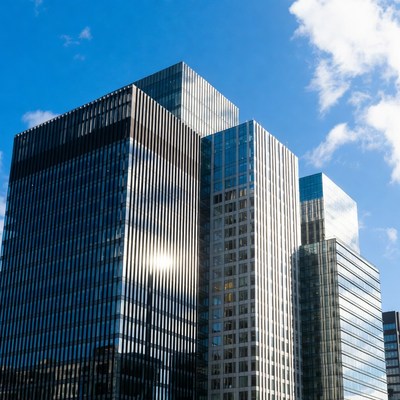 Modern Skyscrapers Under Blue Sky