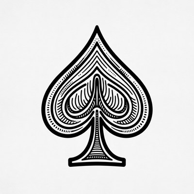 Black Spade Suit Symbol