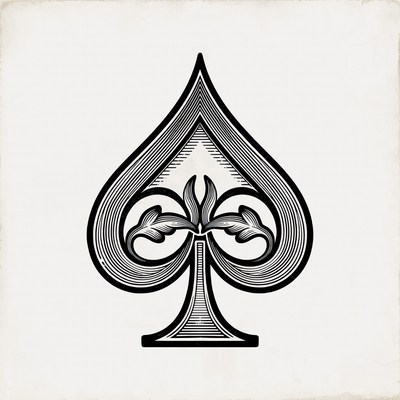 Ornate Black Spade Symbol