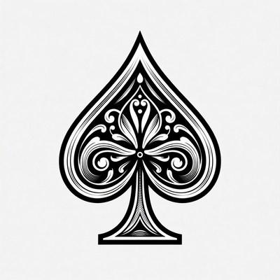 Ornate Black Spade Symbol