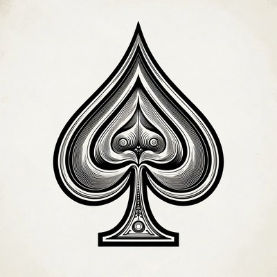 Black Spade Suit Symbol