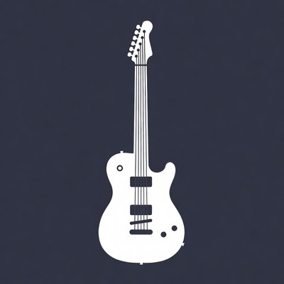 White Electric Guitar Silhouette