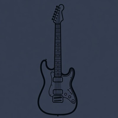 Electric Guitar Outline Illustration