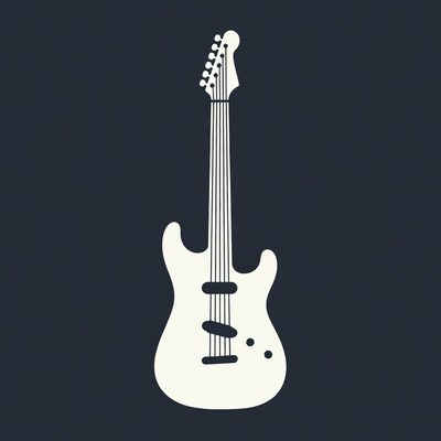 White electric guitar illustration