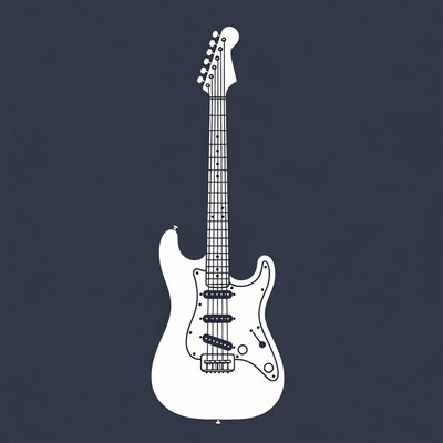 White Stratocaster Guitar Illustration