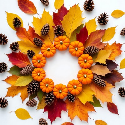 Fall Pumpkin Leaf Wreath