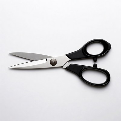 Black-handled Silver Scissors