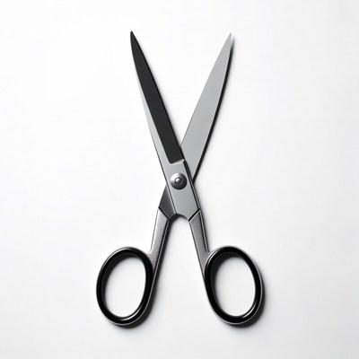 Open Scissors on White Background