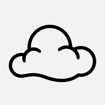 Black line drawing cloud