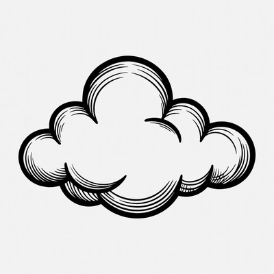 Fluffy Cloud Clipart Illustration