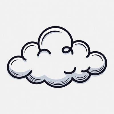 Fluffy Cloud Clipart Illustration