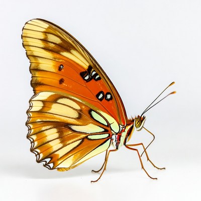 Orange butterfly with black spots