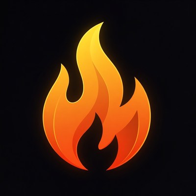 Bright orange flame illustration