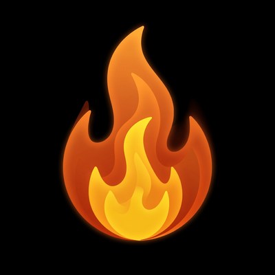 Bright orange flame illustration