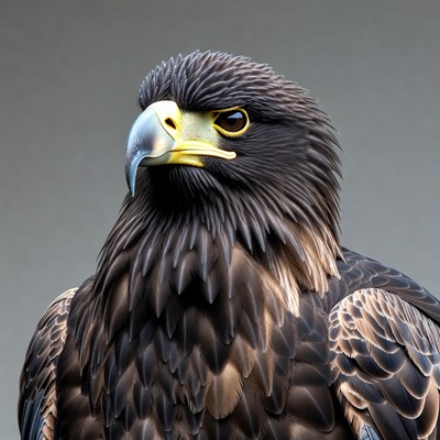 Closeup of majestic eagle head