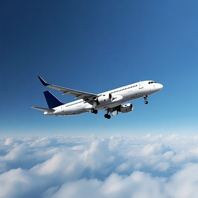 White Airplane Flying over Clouds