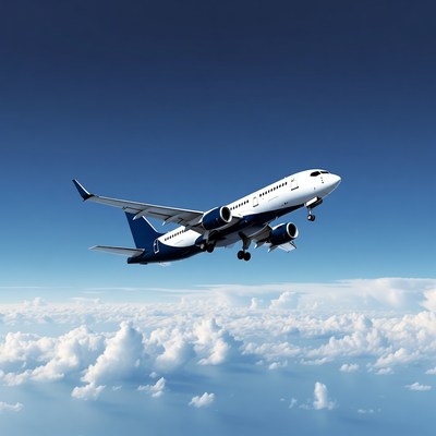 White Airplane Flying over Clouds
