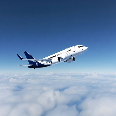 White Airplane Flying Over Clouds