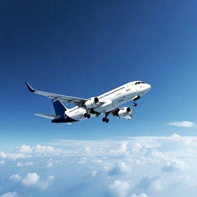 White Airplane Flying over Clouds