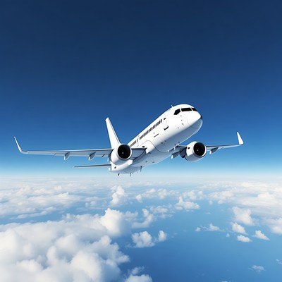 White Airplane Flying Over Clouds