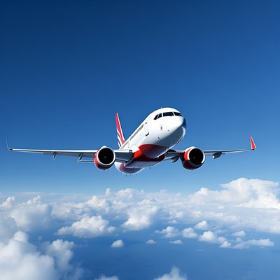 White Airplane Flying Over Clouds