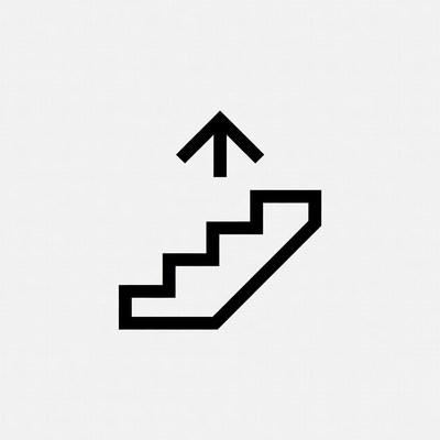 Upward Arrow Stairs Icon