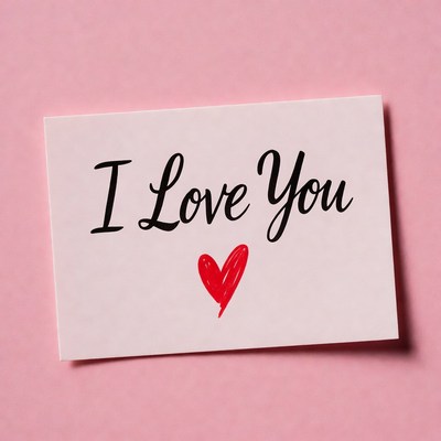 I Love You card with heart