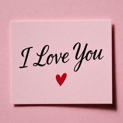 I Love You card with heart