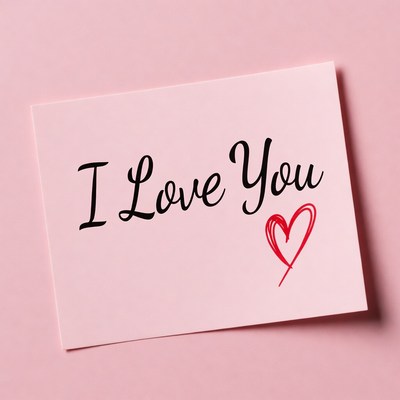 I Love You card with heart