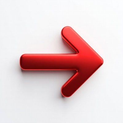 Shiny Red Arrow on White