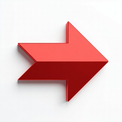 3D Red Arrow on White