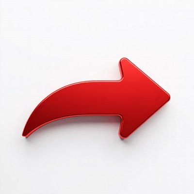 Red 3D Arrow on White