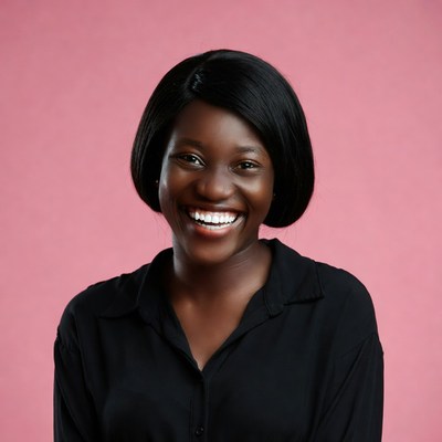 Smiling African-American woman in black shirt