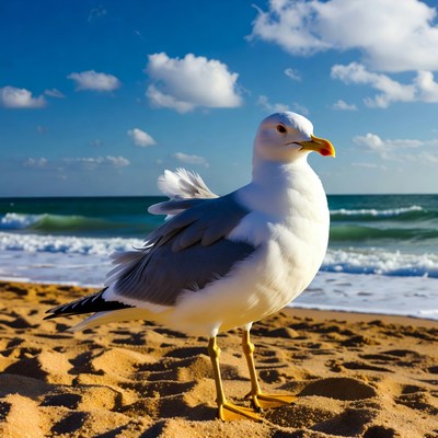 Seagull standing on beach