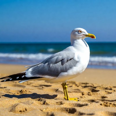 Seagull standing on beach