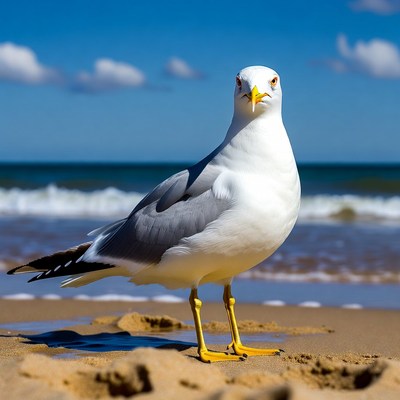Seagull standing on beach