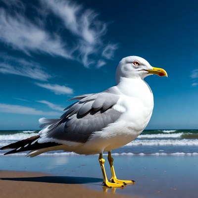 Seagull standing on beach