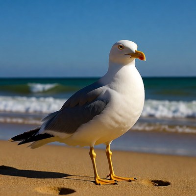 Seagull standing on beach