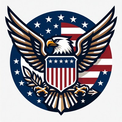 Bald Eagle with American Shield