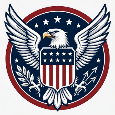 Bald Eagle American Shield Emblem