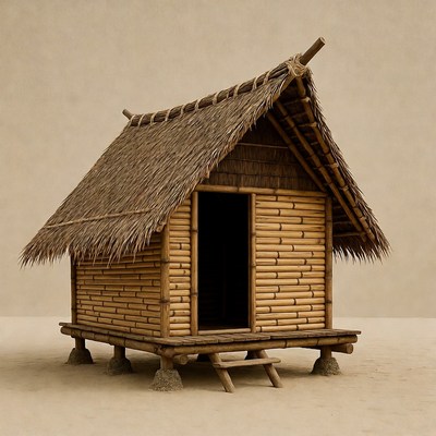Traditional Bamboo Beach Hut