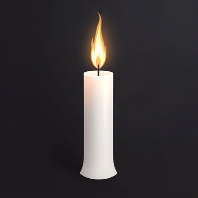 Burning White Candle Flame