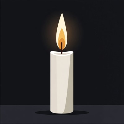 Lit White Candle Illustration