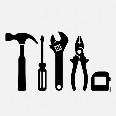 Hammer Screwdriver Wrench Pliers Tape Measure