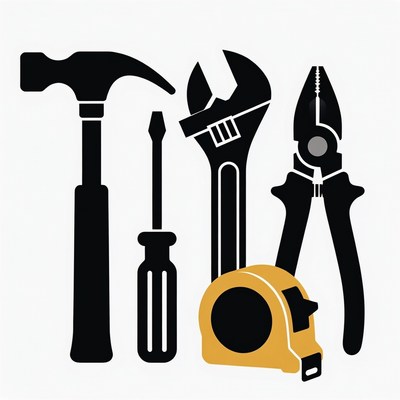 Hammer Wrench Pliers Screwdriver Tape Measure