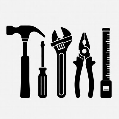 Hammer Screwdriver Wrench Pliers Tape Measure