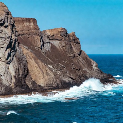 Cliff Overlooking Ocean Waves