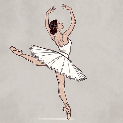 Ballerina in white tutu dancing