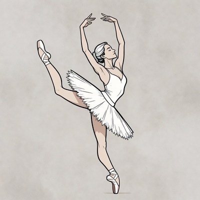 Ballerina in white tutu doing splits